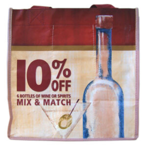 Eco-friendly Full Color 6 Bottle Wine Bag